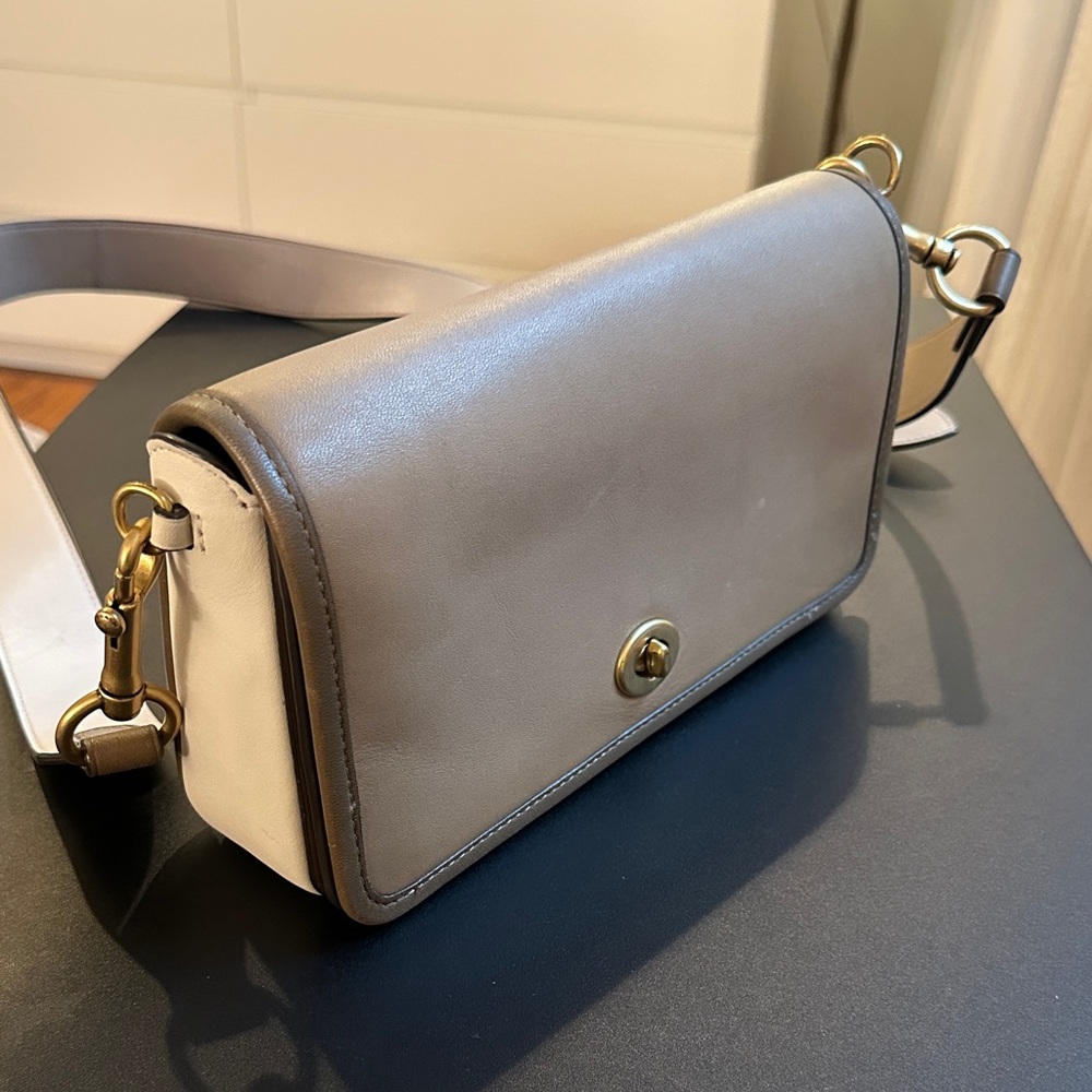 Coach Cream Crossbody Bag with Gold Accents